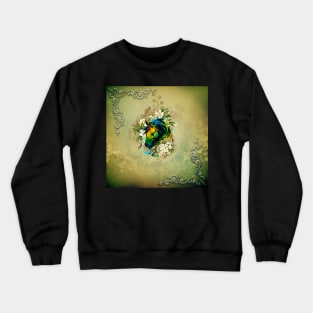 Wonderful colorful horse with flowers Crewneck Sweatshirt